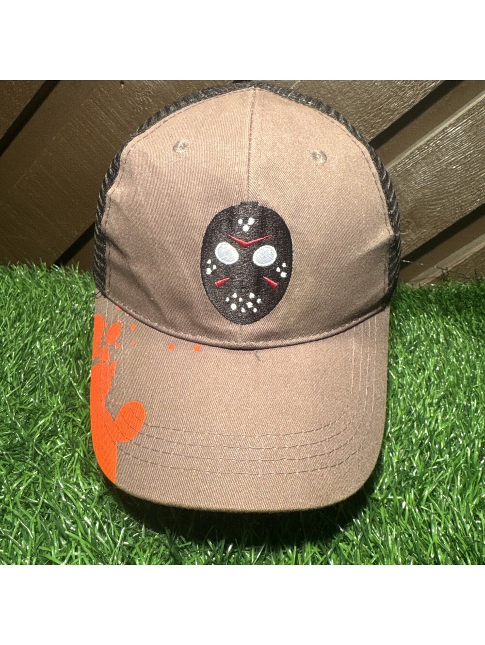 CultureFly Friday the 13th Jason Voorhees Trucker Hat Snapback Blood Splatter
